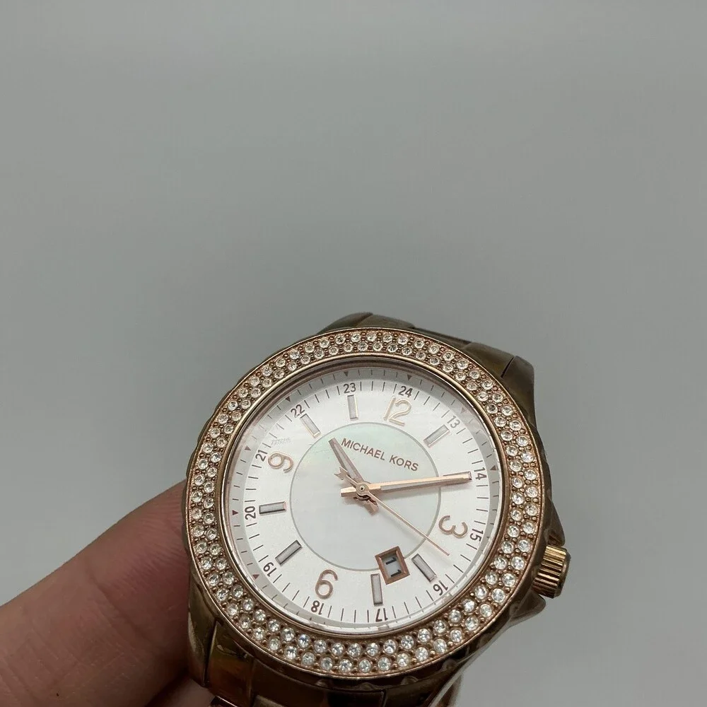 Michael Kors Madison Womens Watch 34mm Rose Gold Tone MK5483 New Battery 6